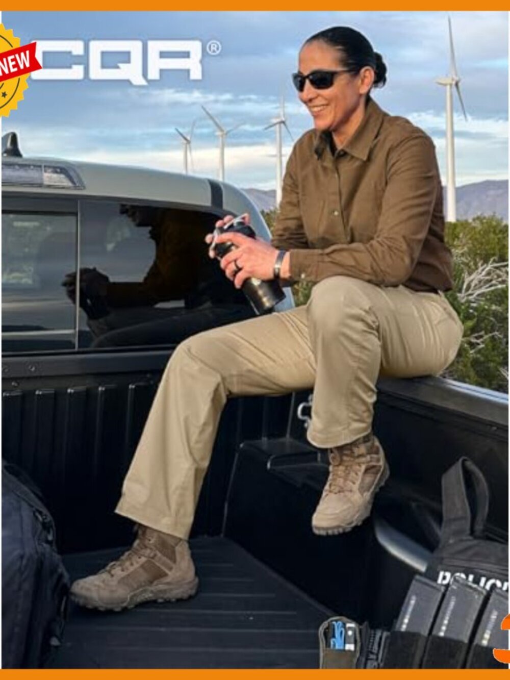 Women's Flex Stretch Tactical Work Pants, Water Resistant, Cargo Pockets - Picture 5 of 7